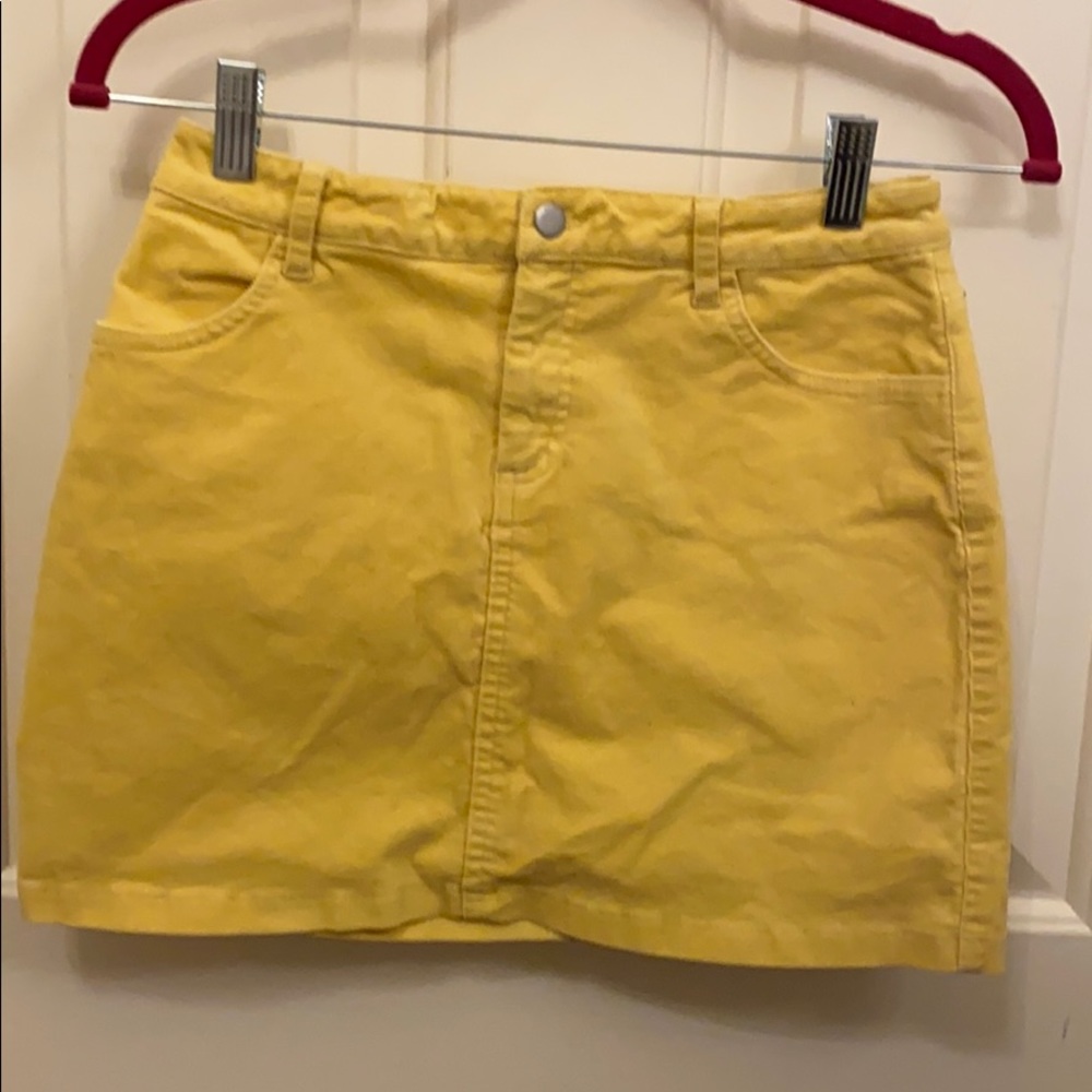 yellow corduroy skirt